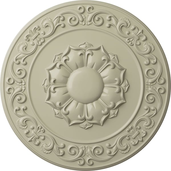 Ekena Millwork Sydney Ceiling Medallion (Fits Canopies up to 5 3/4"), Hand-Painted Clear Yellow, 27 3/4"OD x 2"P CM27SYCYF - main